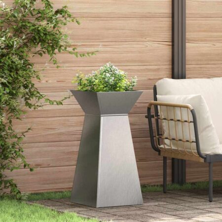 vidaXL Søjle Plantekasse 2 pcs Sølv 35 x 35 x 73 cm Stål