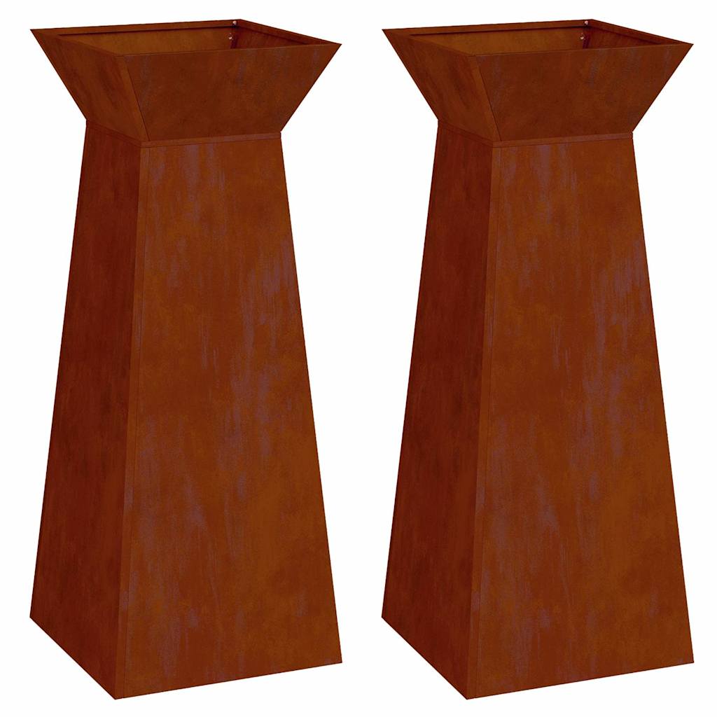 vidaXL Søjle Plantekasse 2 pcs Sølv 40 x 40 x 100 cm Cortenstål vidaXL Søjle Plantekasse 2 pcs Sølv 40 x 40 x 100 cm Cortenstål