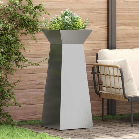 vidaXL Søjle Plantekasse 2 pcs Sølv 40 x 40 x 100 cm Stål