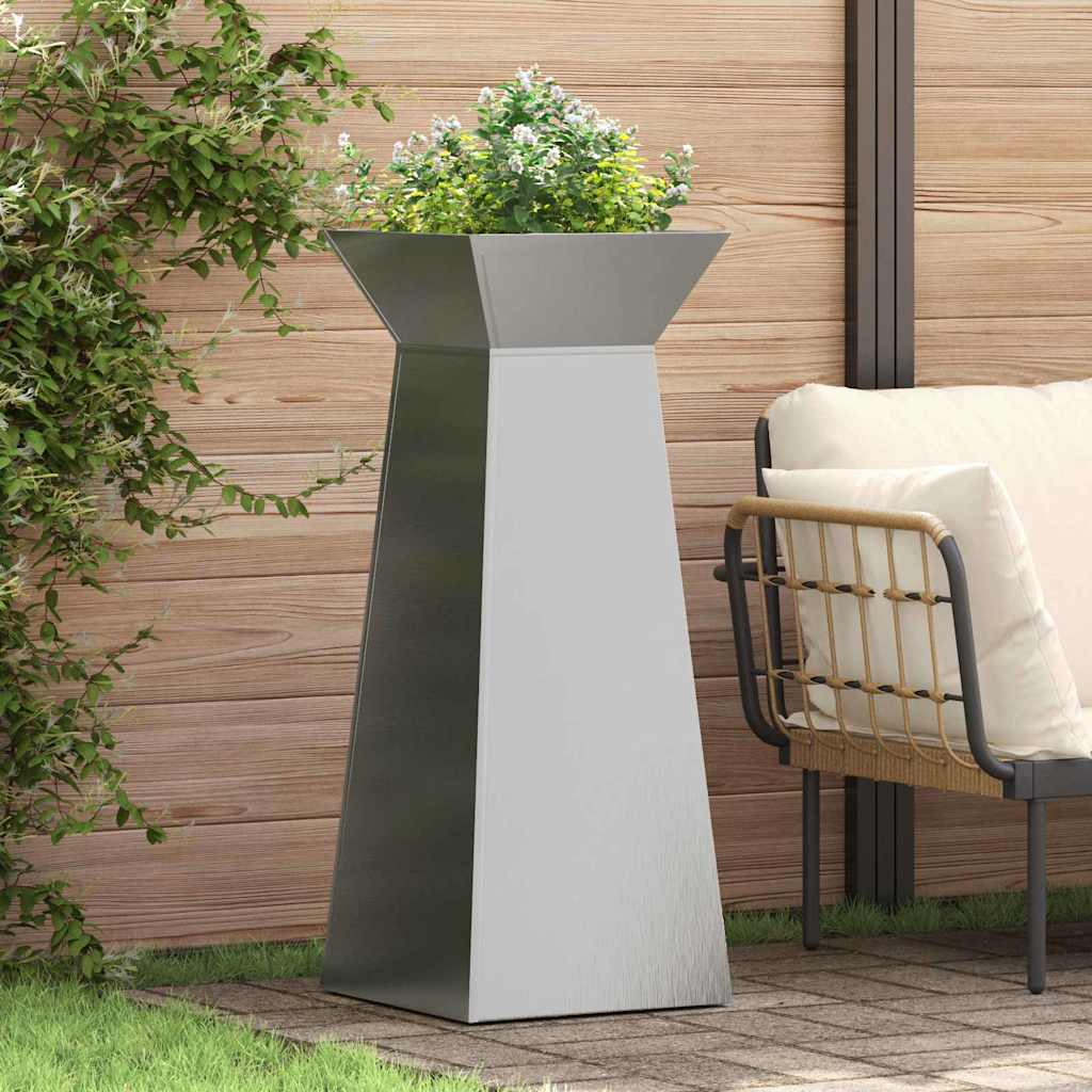 vidaXL Søjle Plantekasse 2 pcs Sølv 40 x 40 x 100 cm Stål vidaXL Søjle Plantekasse 2 pcs Sølv 40 x 40 x 100 cm Stål