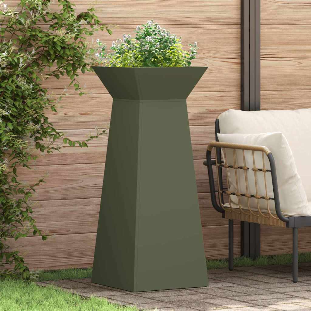 vidaXL Søjle Plantekasse Olivengrøn 40 x 40 x 100 cm vidaXL Søjle Plantekasse Olivengrøn 40 x 40 x 100 cm