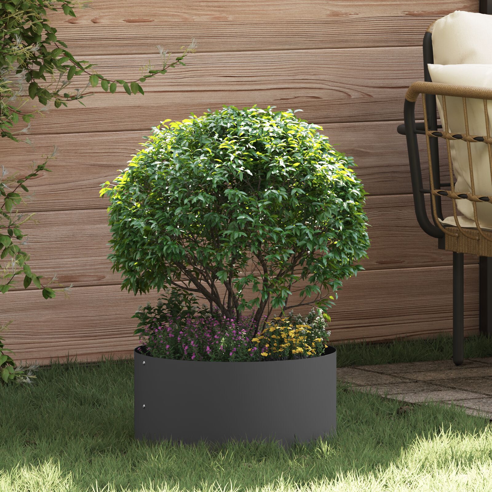 vidaXL Stor Sort Metal Potte Sort Metal Stor Slidstærk Metal Planter vidaXL Stor Sort Metal Potte Sort Metal Stor Slidstærk Metal Planter
