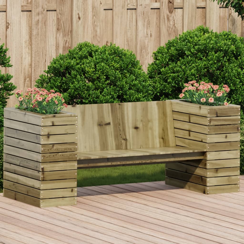 vidaXL bænk med plantekasser 167,5x60x65 cm imprægneret fyrretræ vidaXL bænk med plantekasser 167,5x60x65 cm imprægneret fyrretræ