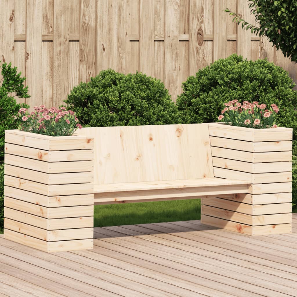 vidaXL bænk med plantekasser 167,5x60x65 cm massivt fyrretræ vidaXL bænk med plantekasser 167,5x60x65 cm massivt fyrretræ