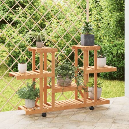 vidaXL blomsterstativ med hjul 110x25x78 cm massivt fyrretræ