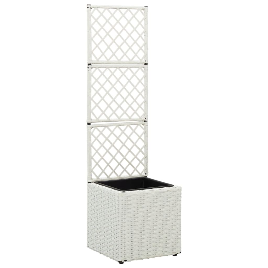 vidaXL espalier med plantekasse 1 krukke 30x30x107 cm polyrattan hvid vidaXL espalier med plantekasse 1 krukke 30x30x107 cm polyrattan hvid