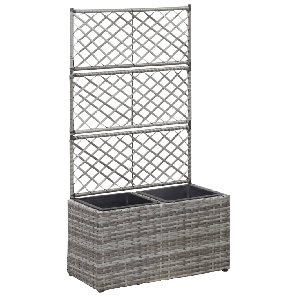 vidaXL espalier med plantekasse 2 krukker 58x30x107 polyrattan grå vidaXL espalier med plantekasse 2 krukker 58x30x107 polyrattan grå