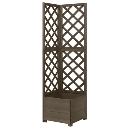 vidaXL espalier med plantekasse til hjørne 40x40x150 cm grantræ grå