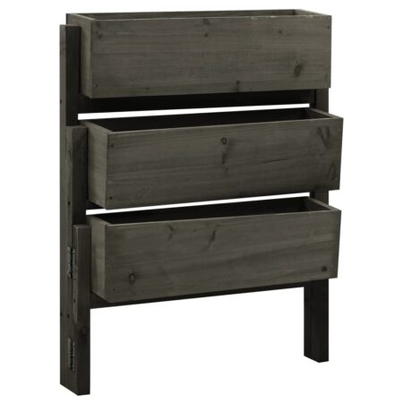 vidaXL foldbar plantekasse 60x14x75 cm massivt fyrretræ grå