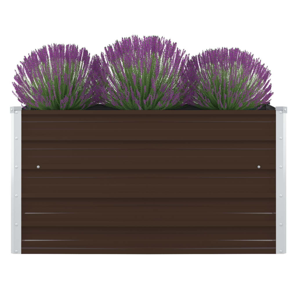 vidaXL forhøjet plantekasse 100 x 100 x 45 cm galvaniseret stål brun vidaXL forhøjet plantekasse 100 x 100 x 45 cm galvaniseret stål brun