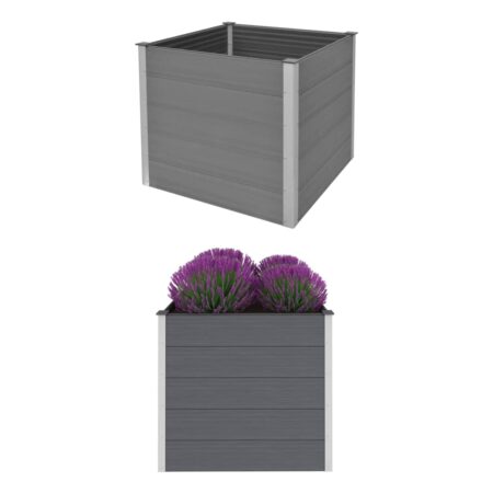 vidaXL forhøjet plantekasse 100x100x91 cm grå WPC