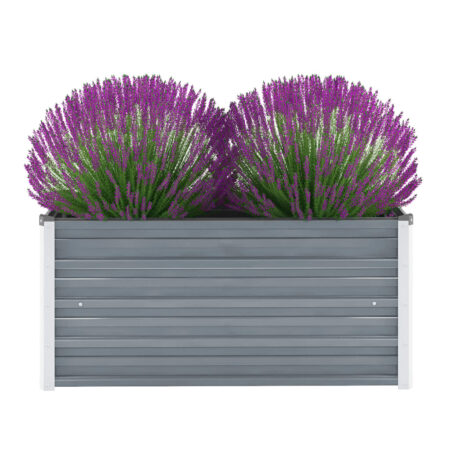 vidaXL forhøjet plantekasse 100x40x45 cm galvaniseret stål grå