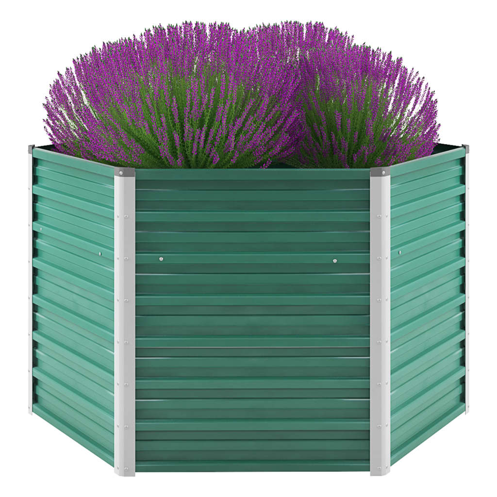 vidaXL forhøjet plantekasse 129x129x77 cm galvaniseret stål grøn vidaXL forhøjet plantekasse 129x129x77 cm galvaniseret stål grøn