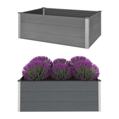 vidaXL forhøjet plantekasse 150x100x54 cm grå WPC