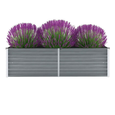 vidaXL forhøjet plantekasse 160x40x45 cm galvaniseret stål grå