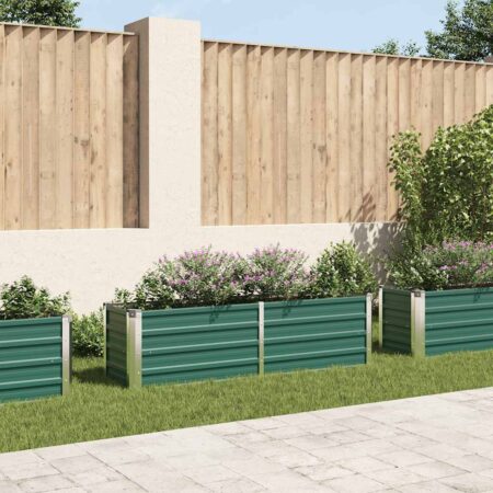vidaXL forhøjet plantekasse 160x40x45 cm galvaniseret stål grøn
