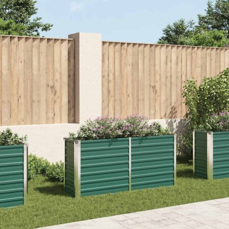 vidaXL forhøjet plantekasse 160x40x77 cm galvaniseret stål grøn