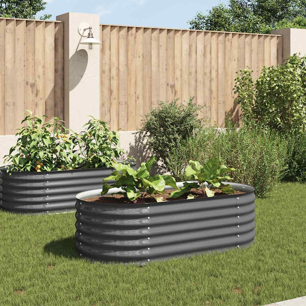 vidaXL forhøjet plantekasse 160x80x44 cm galvaniseret stål grå vidaXL forhøjet plantekasse 160x80x44 cm galvaniseret stål grå
