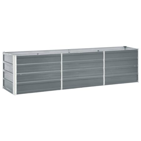 vidaXL forhøjet plantekasse 240x40x45 cm galvaniseret stål grå