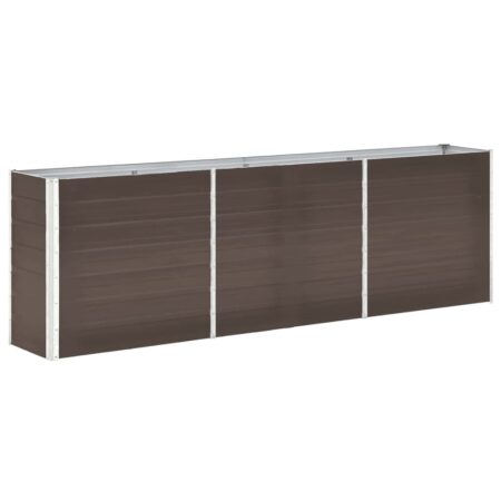 vidaXL forhøjet plantekasse 240x40x77 cm galvaniseret stål brun