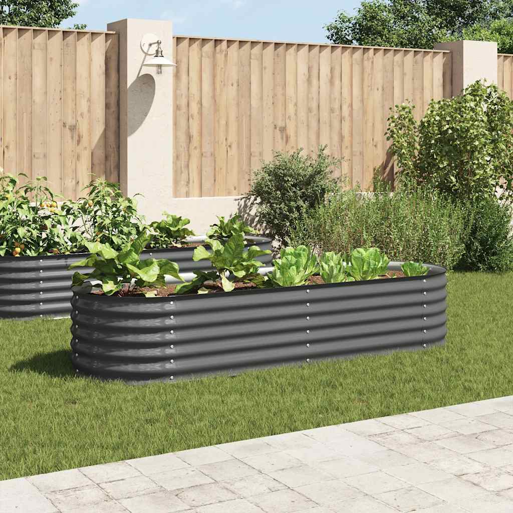 vidaXL forhøjet plantekasse 240x80x44 cm galvaniseret stål grå vidaXL forhøjet plantekasse 240x80x44 cm galvaniseret stål grå