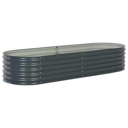 vidaXL forhøjet plantekasse 240x80x44 cm galvaniseret stål grå