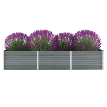 vidaXL forhøjet plantekasse 240x80x45 cm galvaniseret stål grå