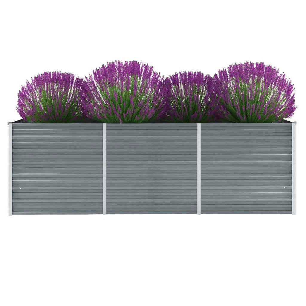 vidaXL forhøjet plantekasse 240x80x77 cm galvaniseret stål grå vidaXL forhøjet plantekasse 240x80x77 cm galvaniseret stål grå