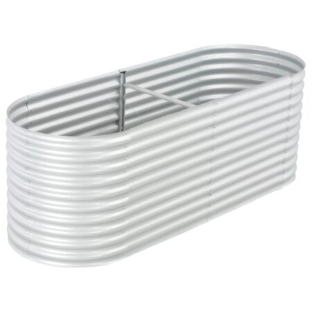 vidaXL forhøjet plantekasse 240x80x81 cm galvaniseret stål sølvfarvet
