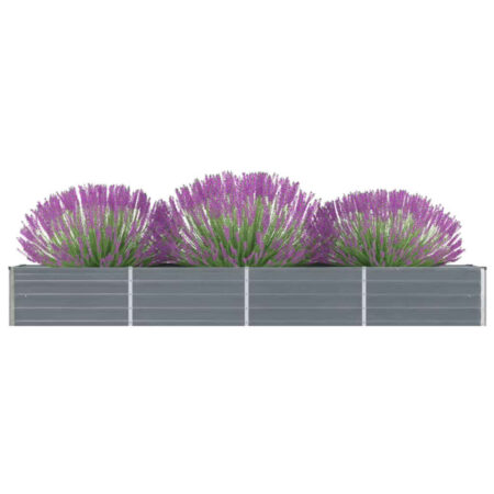 vidaXL forhøjet plantekasse 320x40x45 cm galvaniseret stål grå