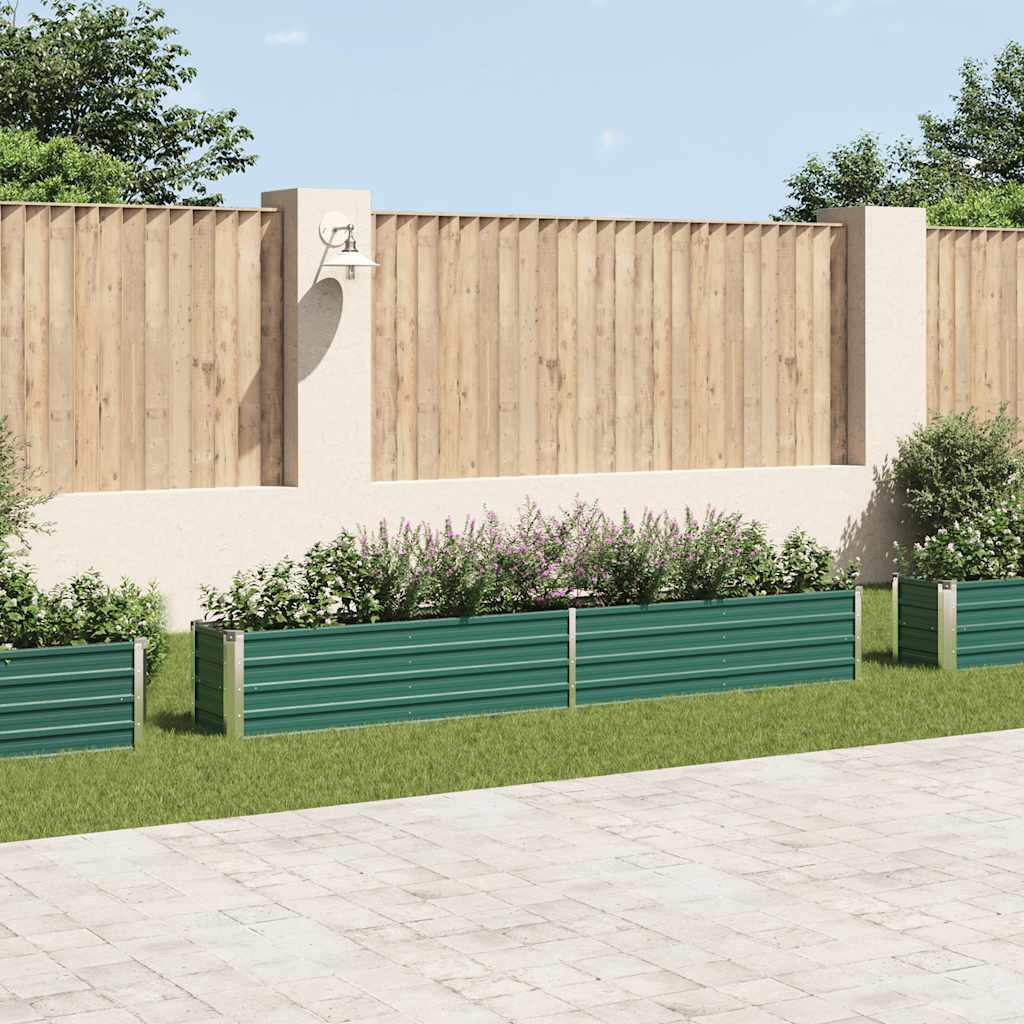 vidaXL forhøjet plantekasse 320x40x45 cm galvaniseret stål grøn vidaXL forhøjet plantekasse 320x40x45 cm galvaniseret stål grøn