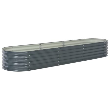 vidaXL forhøjet plantekasse 320x80x44 cm galvaniseret stål grå