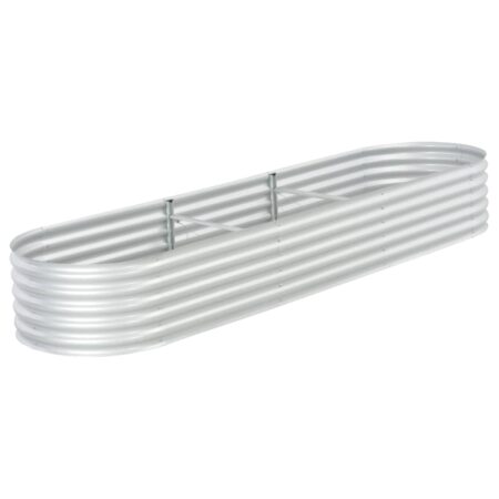 vidaXL forhøjet plantekasse 320x80x44 cm galvaniseret stål sølvfarvet
