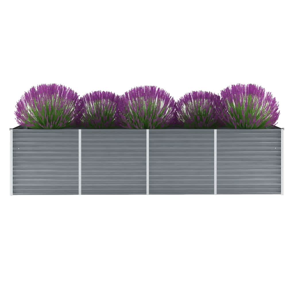 vidaXL forhøjet plantekasse 320x80x77 cm galvaniseret stål grå vidaXL forhøjet plantekasse 320x80x77 cm galvaniseret stål grå