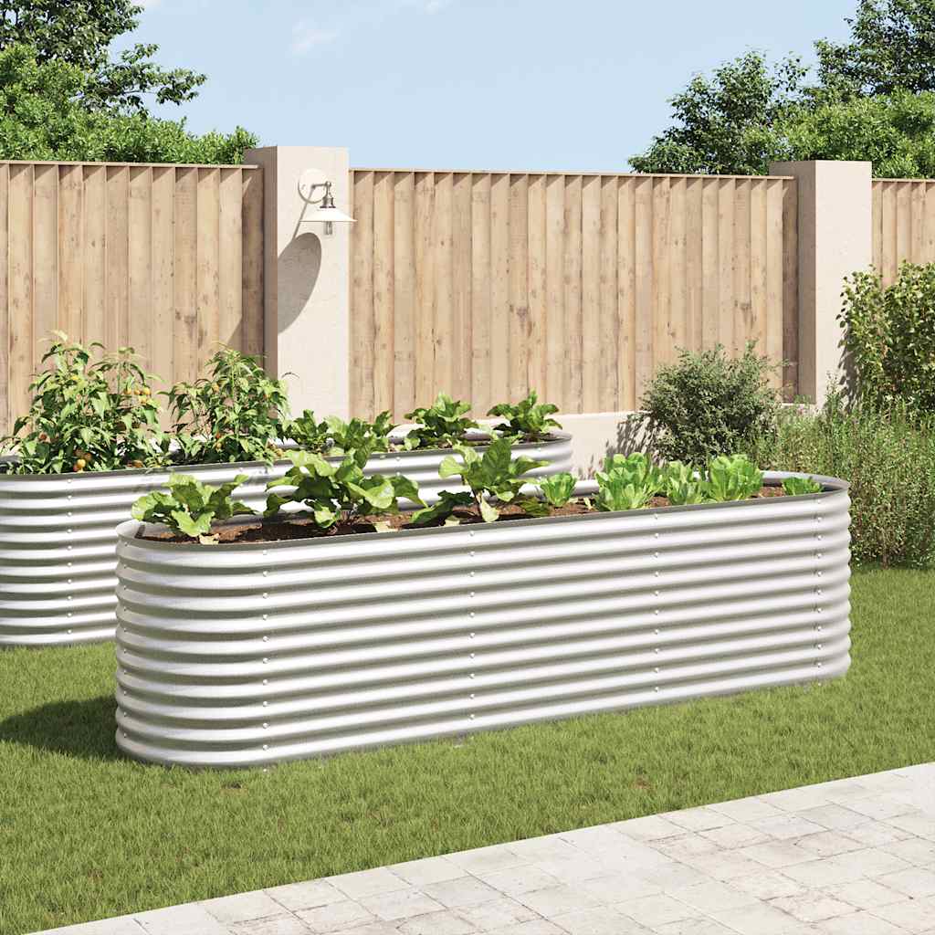 vidaXL forhøjet plantekasse 320x80x81 cm galvaniseret stål sølvfarvet vidaXL forhøjet plantekasse 320x80x81 cm galvaniseret stål sølvfarvet
