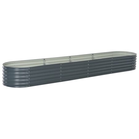vidaXL forhøjet plantekasse 400x80x44 cm galvaniseret stål grå