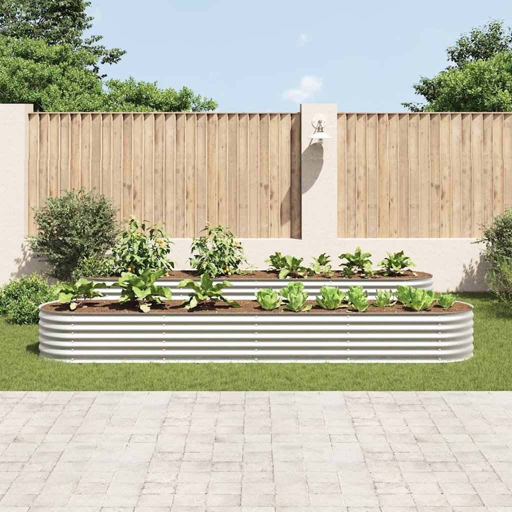 vidaXL forhøjet plantekasse 400x80x44 cm galvaniseret stål sølvfarvet vidaXL forhøjet plantekasse 400x80x44 cm galvaniseret stål sølvfarvet