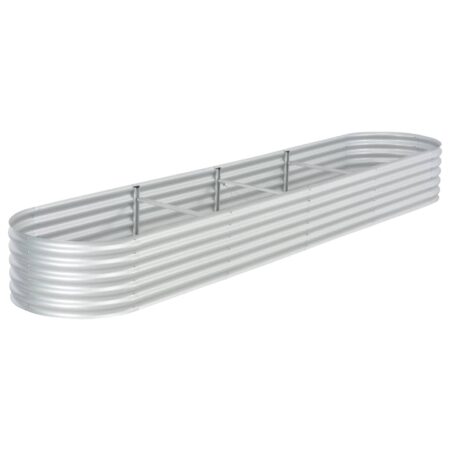vidaXL forhøjet plantekasse 400x80x44 cm galvaniseret stål sølvfarvet