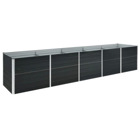 vidaXL forhøjet plantekasse 400x80x45 cm galvaniseret stål antracitgrå