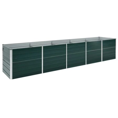 vidaXL forhøjet plantekasse 400x80x45 cm galvaniseret stål grøn