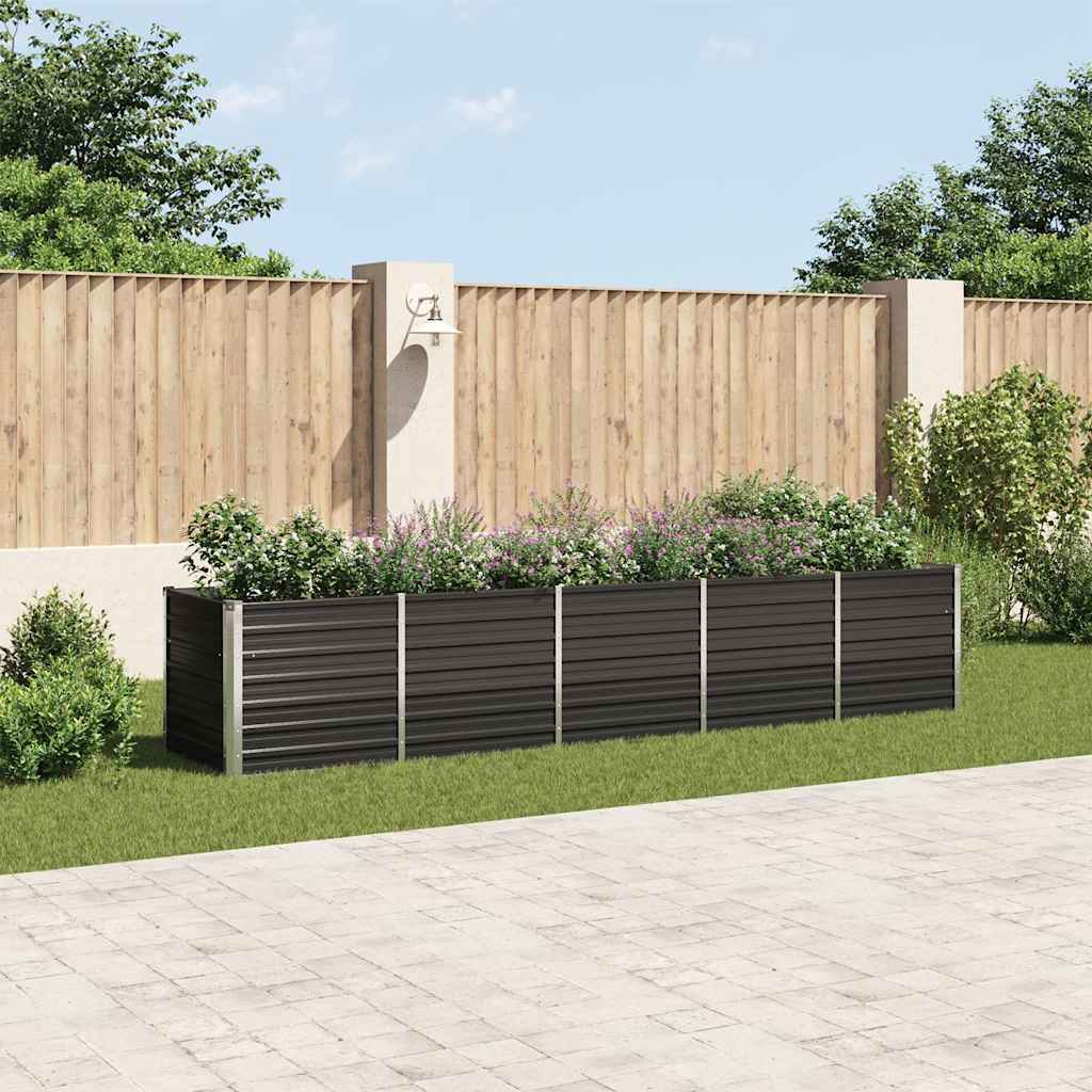 vidaXL forhøjet plantekasse 400x80x77 cm galvaniseret stål antracitgrå vidaXL forhøjet plantekasse 400x80x77 cm galvaniseret stål antracitgrå