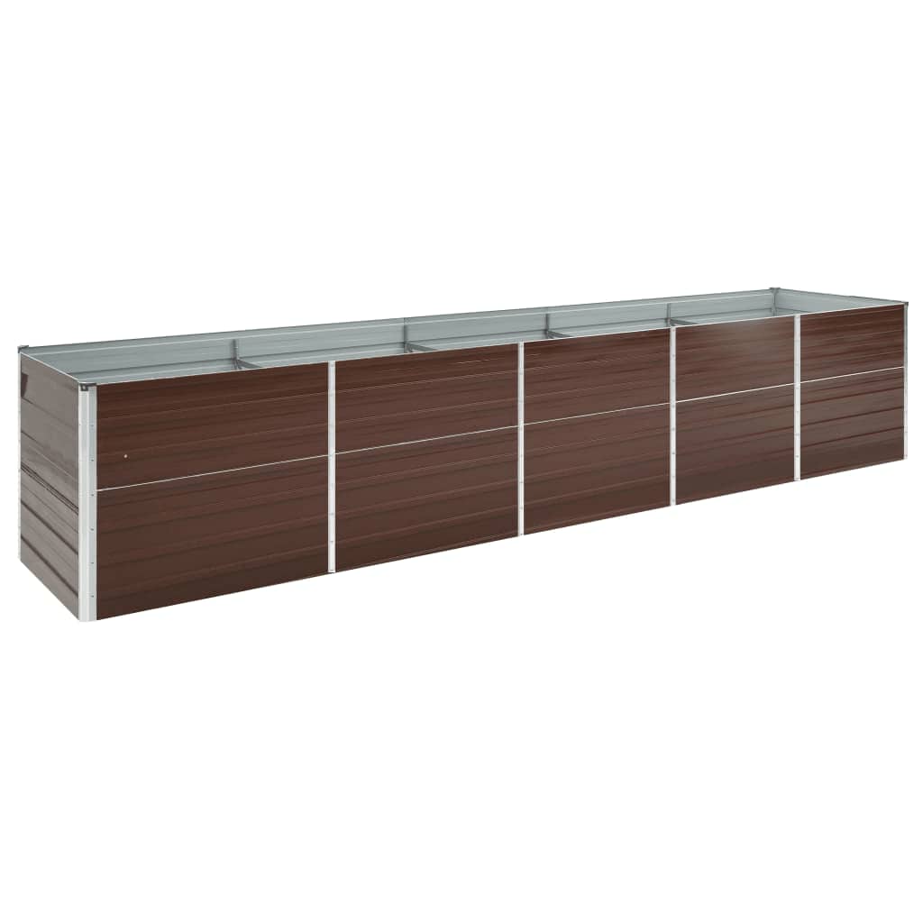 vidaXL forhøjet plantekasse 400x80x77 cm galvaniseret stål brun vidaXL forhøjet plantekasse 400x80x77 cm galvaniseret stål brun