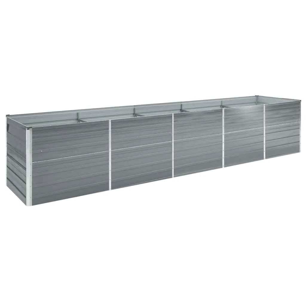 vidaXL forhøjet plantekasse 400x80x77 cm galvaniseret stål grå vidaXL forhøjet plantekasse 400x80x77 cm galvaniseret stål grå
