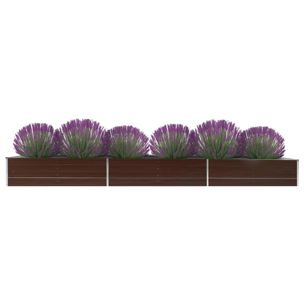 vidaXL forhøjet plantekasse 480x80x45 cm galvaniseret stål brun vidaXL forhøjet plantekasse 480x80x45 cm galvaniseret stål brun