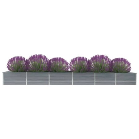vidaXL forhøjet plantekasse 480x80x45 cm galvaniseret stål grå