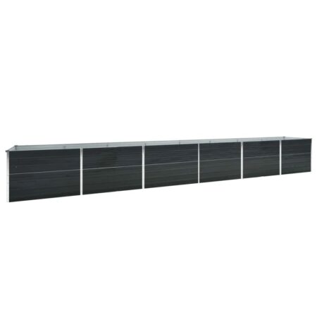 vidaXL forhøjet plantekasse 600x80x77 cm galvaniseret stål antracitgrå
