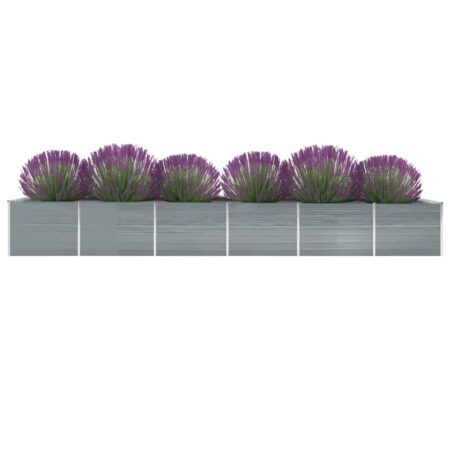 vidaXL forhøjet plantekasse 600x80x77 cm galvaniseret stål grå