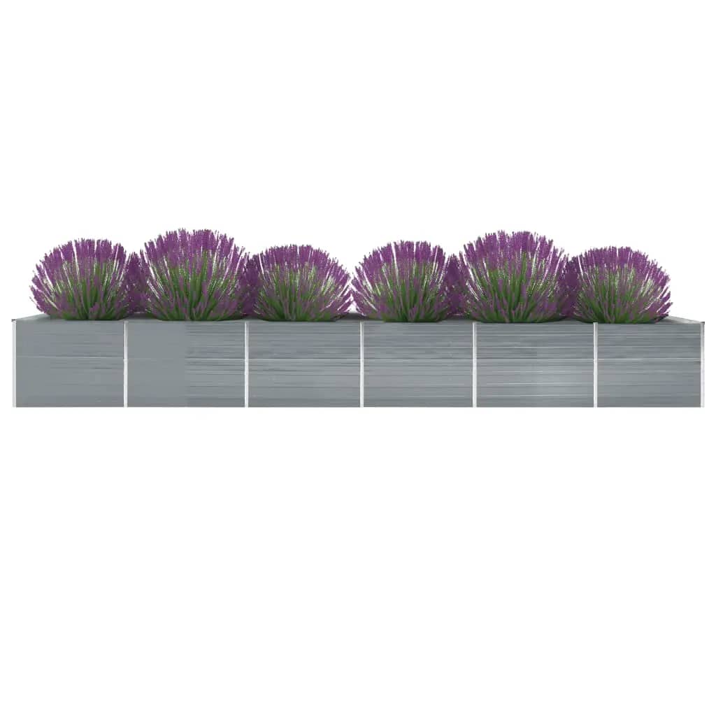 vidaXL forhøjet plantekasse 600x80x77 cm galvaniseret stål grå vidaXL forhøjet plantekasse 600x80x77 cm galvaniseret stål grå