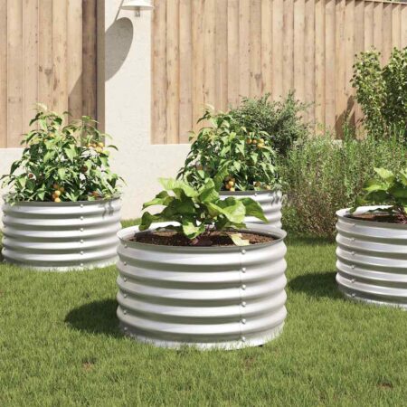 vidaXL forhøjet plantekasse 80x80x44 cm galvaniseret stål sølvfarvet
