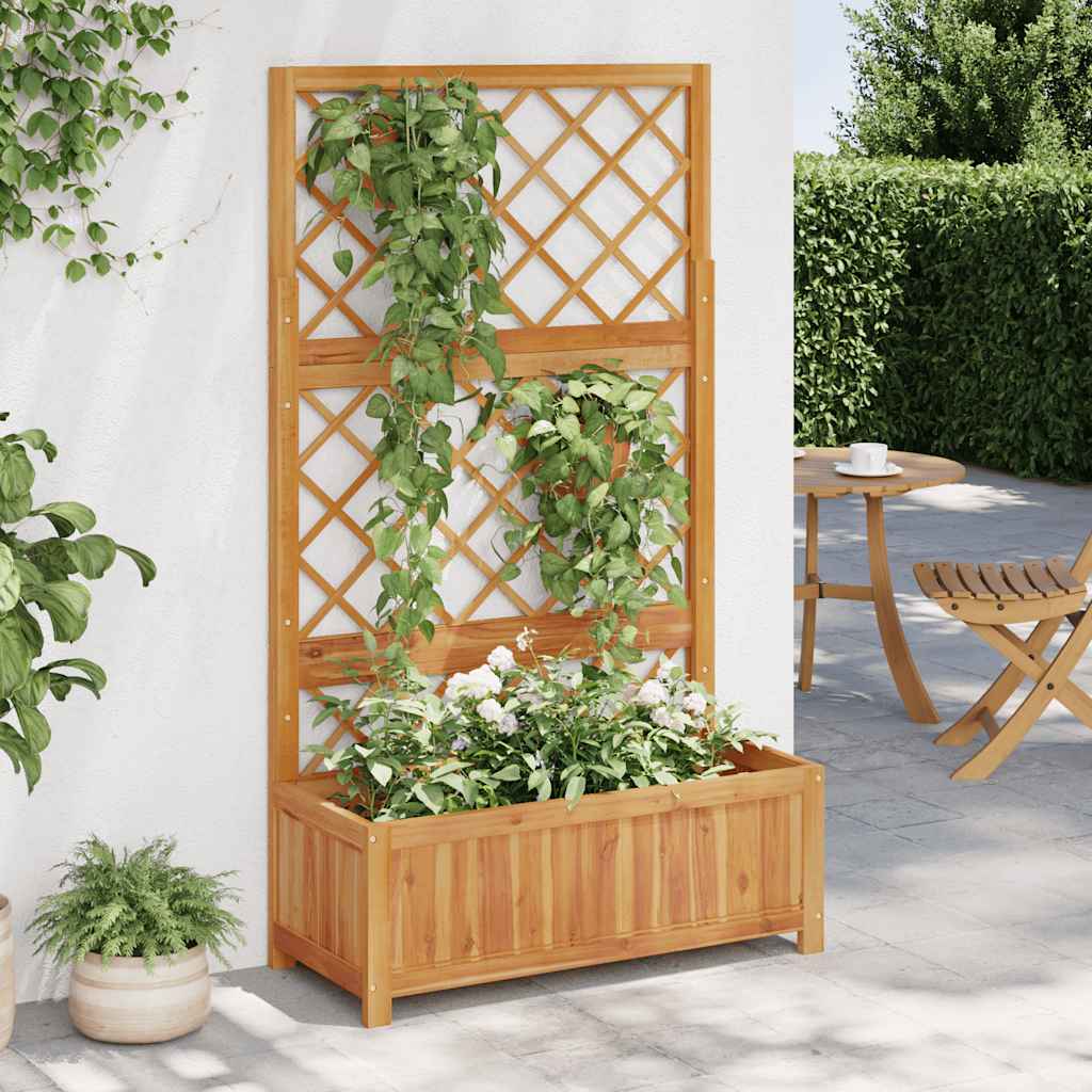 vidaXL forhøjet plantekasse m. espalier 85x38x150 cm massivt akacietræ vidaXL forhøjet plantekasse m. espalier 85x38x150 cm massivt akacietræ